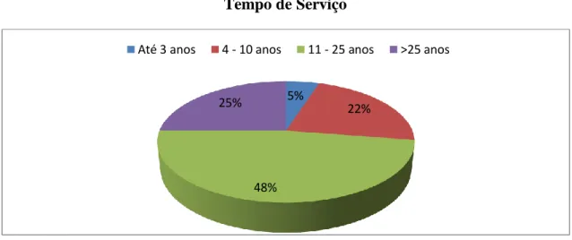 Gráfico 3 – Tempo de serviço dos docentes