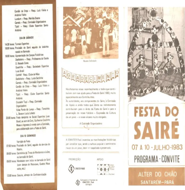 Figura 2  – Programa da Festa do Sairé, 1983 