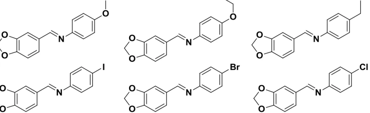 Figura  7.  Estrutura  de  compostos  derivados  do  piperonil  com  atividade  antifúngica  (DA SILVA et al., 2011)