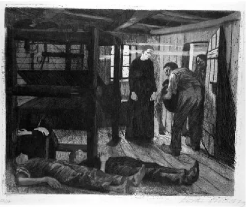 Fig. 13. Käthe Kollwitz. Fim. Gravura em água forte, água-tinta, ponta-seca e esmeril,  24,5 x 30,5 cm, 1897-1898