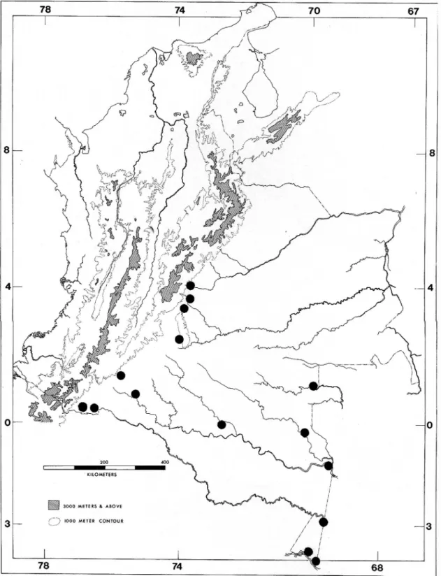 FIGURE 9: Distribution of Oxyrhopus vanidicus in Colombia.