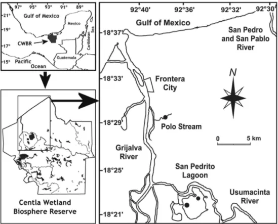 Fig. 1. Map depicting the location and extent of Centla Wetland Biosphere Reserve (CWBR) in Southern Mexico
