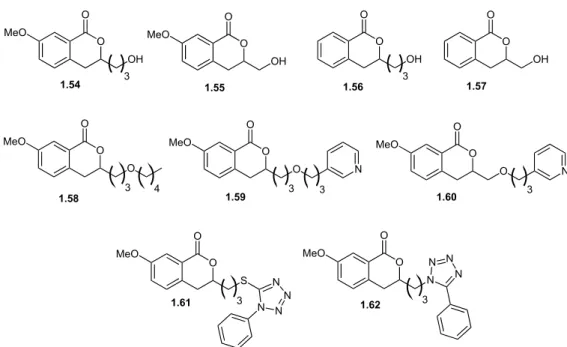 Figura 1.18  - Estruturas das 3,4-diidroisocumarinas a serem sintetizadas neste trabalho