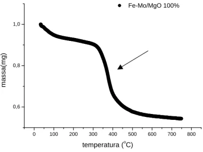 Figura 2-2: Curva de perda de massa por aquecimento durante a calcinação 