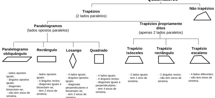 FIGURA VI: Classificação e propriedades dos quadriláteros 