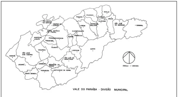 FIGURA  03: Mapa Vale do Paraíba – divisão Municipal 