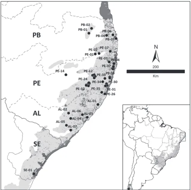 FIGURE 1: Geographical location of survey localities mentioned in the text.