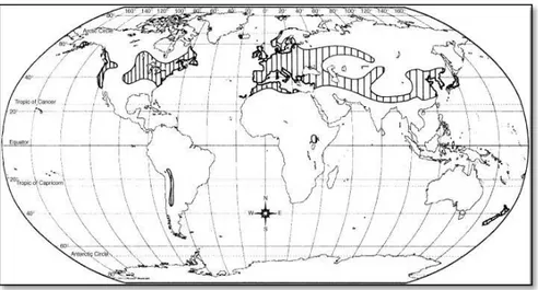 Figura 6 – Distribuição mundial de G. robertianum. 