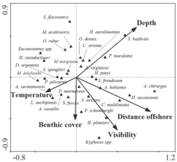 Fig. 5. Two-dimensional non-metric multidimensional scaling plot (NMDS) with all samples from all strata: (1) Continental Margin - CM, (2) Insular Margin - IM, (3) Outer Margin - OM, and (4) Islands - IS (Alcatrazes, Búzios and Vitória)