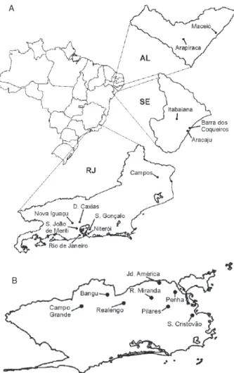 Fig. 1: location of areas from where mosquito eggs were collected.