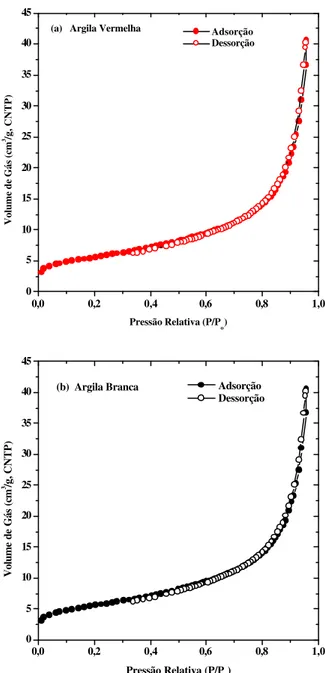 Figura 10: Isotermas de adsorção em argila original (a) e bioprocessada (b).  