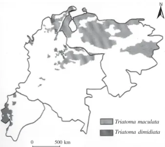 Fig. 3: distribution of insect candidates for large-scale interventions, taking into account their adaptation to human habitat: T