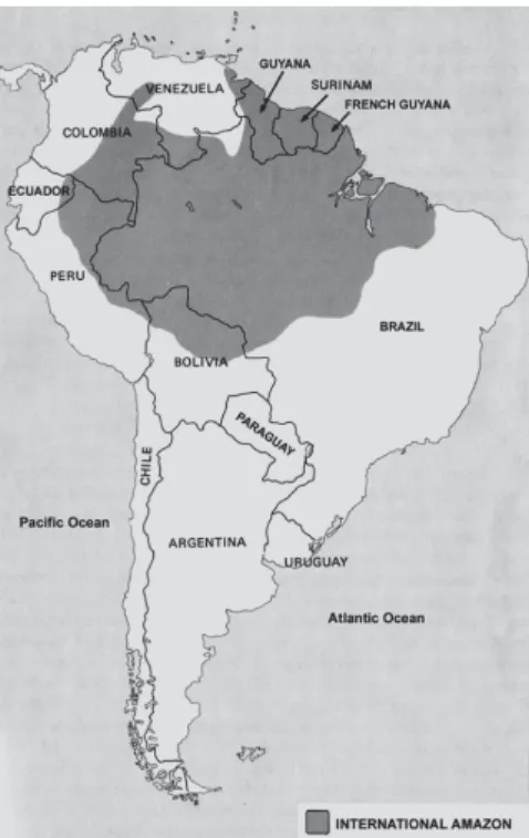 Fig. 1: location of  Amazon region in South America.
