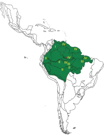 Fig. 2: approximate province biogeography of Rhodnius robustus geno- geno-types [defined after Monteiro et al