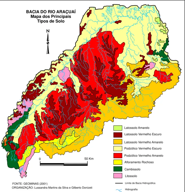 FIGURA 24 - Mapa dos Principais Tipos de Solo da Bacia do Rio Araçuaí