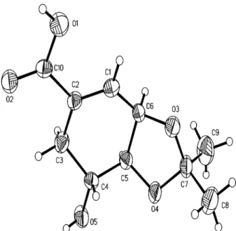 Fig. 2: X-ray crystallographic structure of 3,4-isopropylidine deriva- deriva-tive of shikimic acid (12)