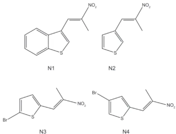 Fig.  1: chemical  structures  of  thienyl-2-nitropropene  [N1: 