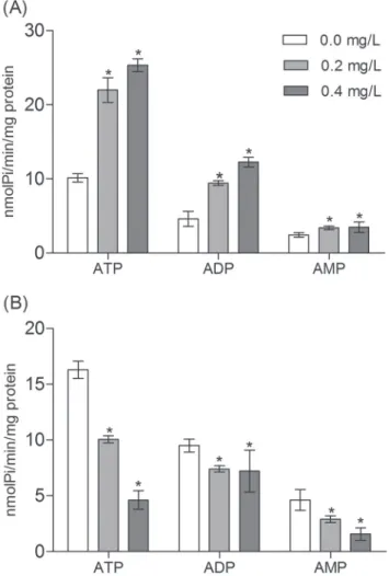 Table 1. Plasma metabolic parameters in Rhamdia quelen and  Leporinus obtusidens after glyphosate exposure (96 h)