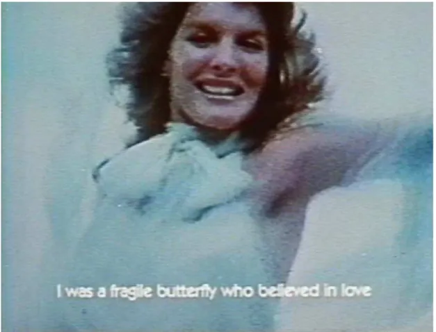 Fig. 17. “Eu era uma frágil borboleta que acreditava no amor”. Simplesmente Jenny (Helena Solberg, 1978)  