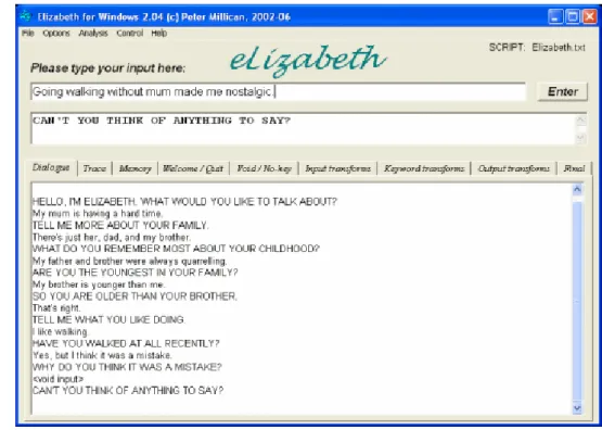 Figura 2.1 – Chat Bot Elizabeth (philocomp.net)
