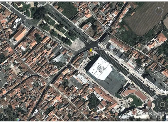 Figura 3: Localização do edifício ReabilitaDomus no centro de Ílhavo (Retirado de Google Earth)