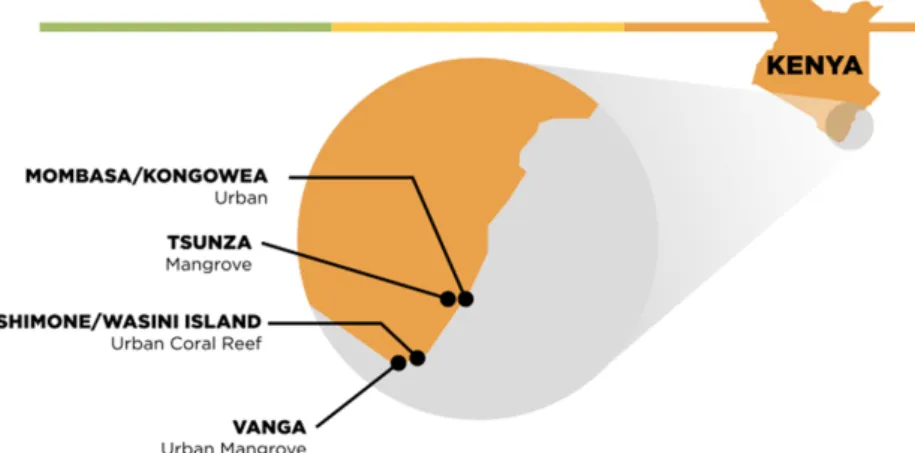 Figure S2: Map of the four sites in Mozambique.  