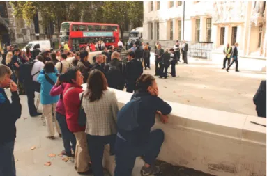 figure 6 People assembled outside the Supreme Court on 1st October 2009