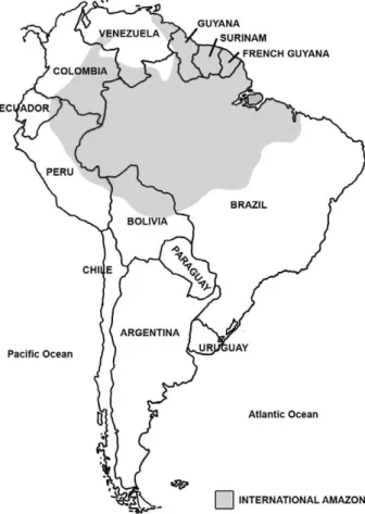 Fig. 1: location of Amazon Region in South America.