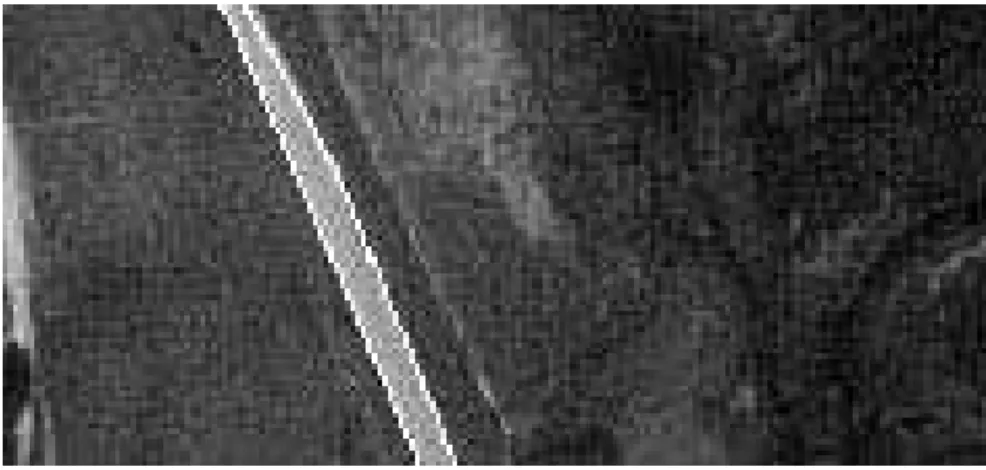 Fig. 8 – Extraction of a road seed from a real image.
