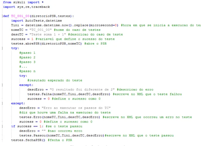 Figura 4 - Script do caso de teste 