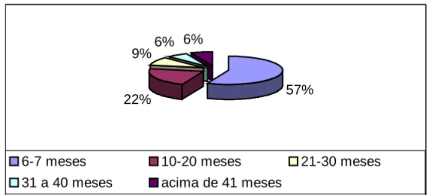 GRÁFICO 4  - Distribuição da amostra analisada segundo o período  de acompanhamento pós-operatório 