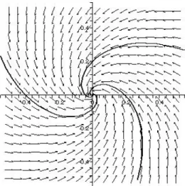 Figura 4.2: Diagrama de fase do sistema (4.3) para ρ = −1 - Po¸ co espiral
