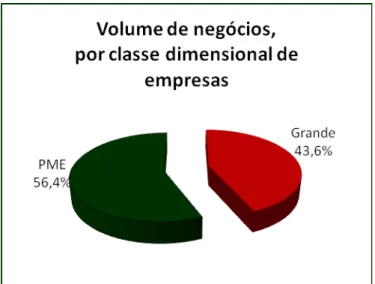 Figura 3: Volume de negócios por classe dimensional de empresas. 