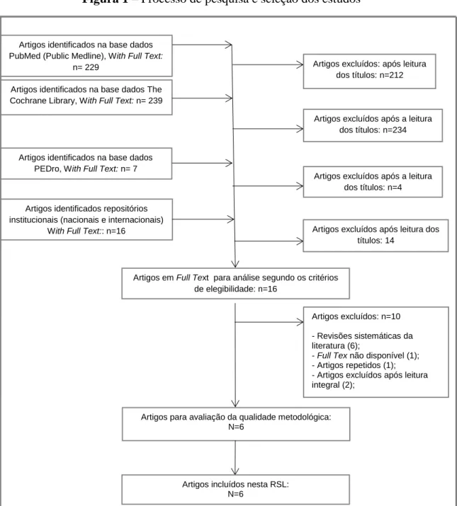 Figura 1 – Processo de pesquisa e seleção dos estudos 
