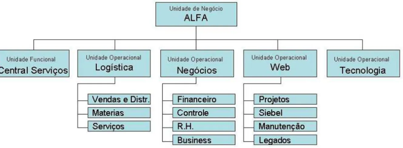 Figura 10: Estrutura Hierárquica da Unidade de Negócios Pesquisada