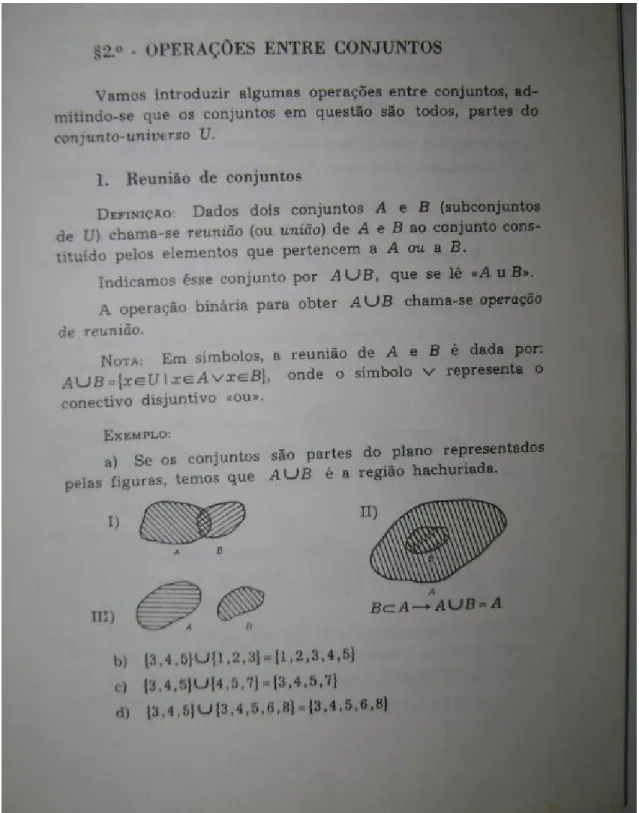 Figura 7: Reunião de conjuntos representada por diagramas no livro de Castrucci (1967)