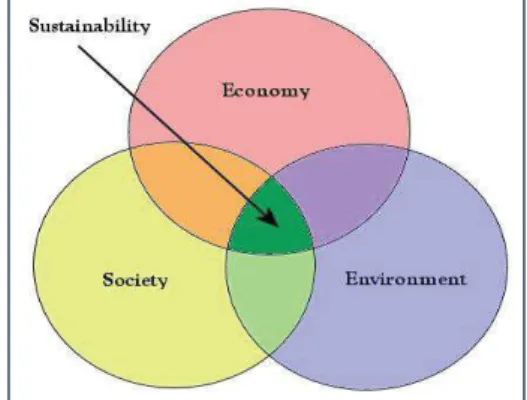 Figure 1. Sustainability in terms of 3 concepts: environment, society, economy 