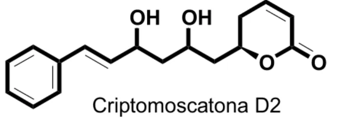 Figura 5: Fórmula estrutural da estirilpirona (criptomoscatona D2) extraída de Cryptocarya  mandioccana.