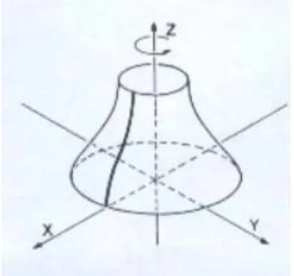Figura 4.1: Uma superf´ıcie de rota¸c˜ ao de eixo z.