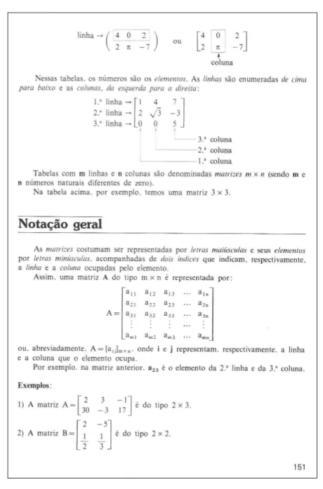 Figura 4 – Abordagem sobre matrizes – Fonte: GENTIL, 1998, p.151 