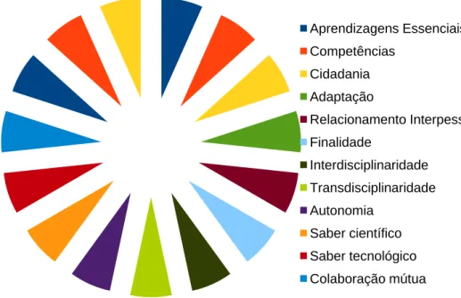 Gráfico  1  -  Apanhado  dos  elementos  relevantes  em  foco  no  Decreto-Lei  n.º  55/2018, de 6 de julho: Autonomia e Flexibilidade Curricular 