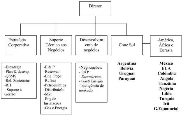 Figura 4.3: Estrutura Organizacional da Área Internacional da Petrobras 