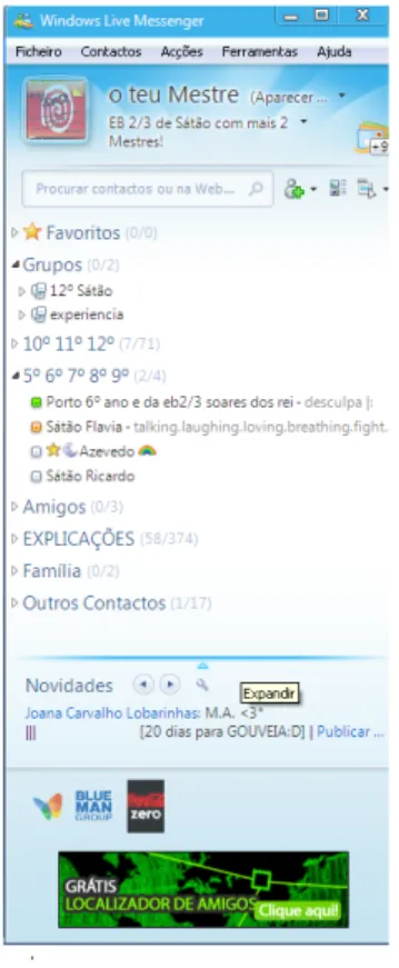fig. 6- Ambiente do Windows Live Messenger 