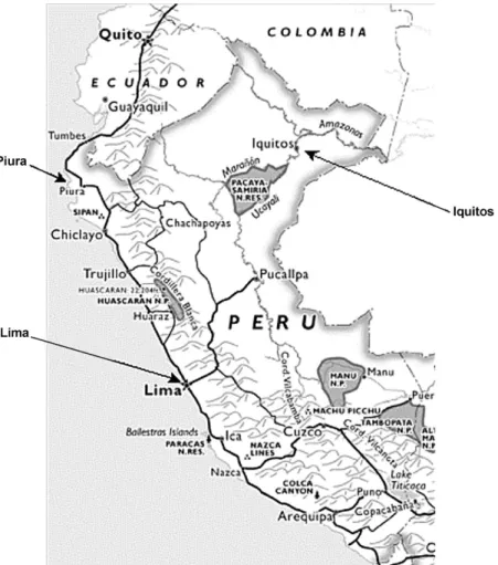 Fig. 1: the geographical localities sampled in the present study. Arrows indicate the sample cities.