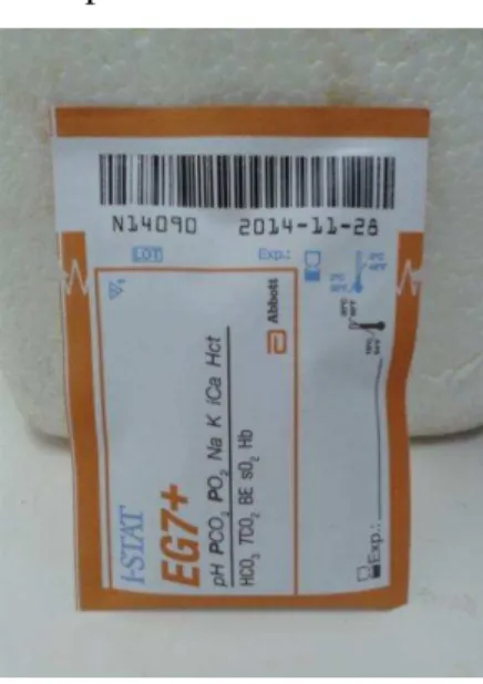 Figura 6: Cartucho EG7+ ®  para avaliação de hemogasometria  Fonte: PETERNELLI SILVA, 2014