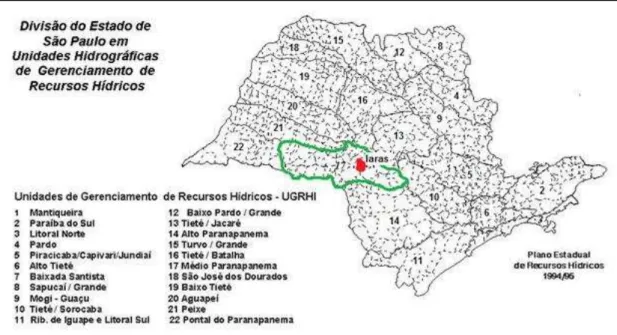 Figura 36 - Unidades hidrográficas de gerenciamento de recursos hídricos do Estado de São Paulo 