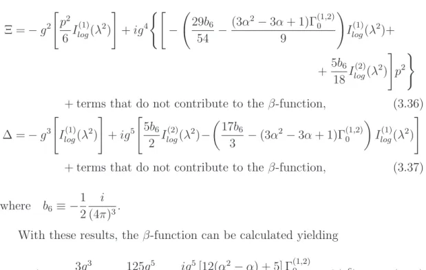 Figure 3.6: Diagrams whose choice of momentum routing may affect the coeffi- coeffi-cients of the β-function at two-loop order.