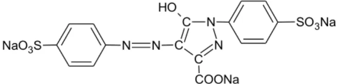 Figura 1.   Estrutura química do azo corante amarelo Tartrazina. 