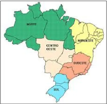 Figura 2.2: Mapa das Regiões do Brasil  Fonte: Google Imagens 