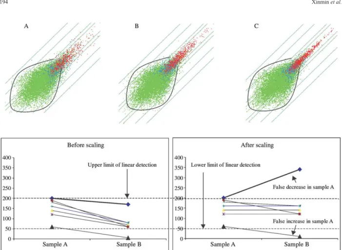 Figure 2 - Different variation patterns and scaling effects. Top panel: Comparison of variation patterns among different replicates